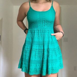 Emerald Green Lace Dress